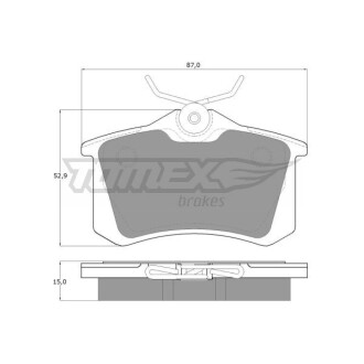 Тормозные колодки дисковые 15.2mm TOMEX 1078