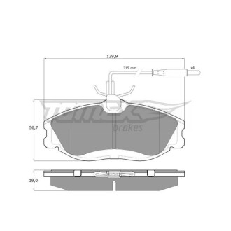 Тормозные колодки дисковые. TOMEX 1162