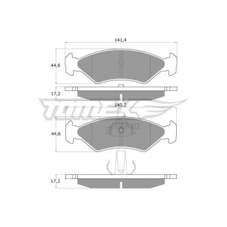 Тормозные колодки дисковые. TOMEX 1254