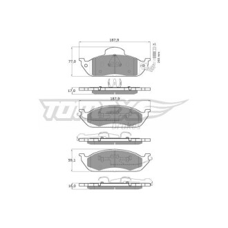 Тормозные колодки дисковые. TOMEX 1283