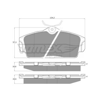 Тормозные колодки дисковые. TOMEX 1292