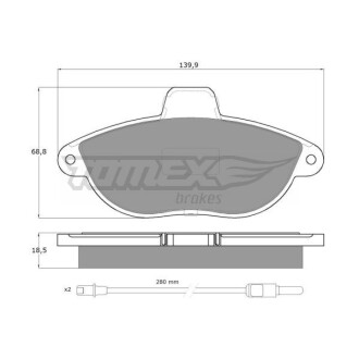 Гальмівні колодки дискові TOMEX 1335