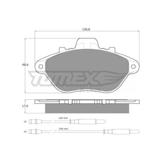 Тормозные колодки дисковые. TOMEX 1345