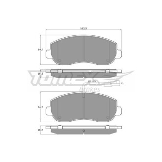 Тормозные колодки дисковые. TOMEX 1640