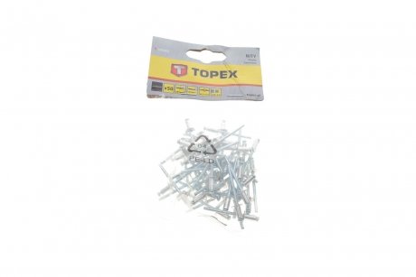 Алюминиевые заклепки 4 мм х 8 мм, 50 шт.*1 уп. Topex 43E401 (фото 1)