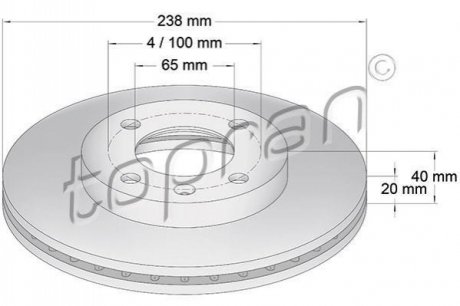 Передний тормозной диск TOPRAN 103 407 (фото 1)