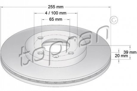Передний тормозной диск TOPRAN 103 408 (фото 1)