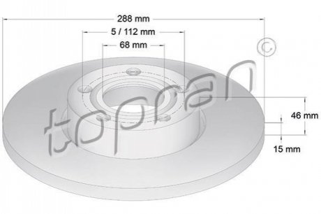 Передній гальмівний диск TOPRAN 103 755 (фото 1)