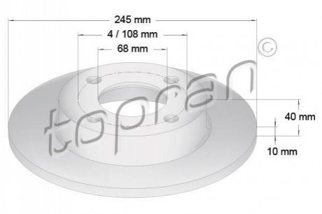 Задний тормозной диск TOPRAN 107 089 (фото 1)