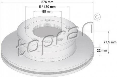 Передний тормозной диск TOPRAN 107 687 (фото 1)