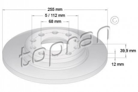 Задний тормозной диск TOPRAN 109 527 (фото 1)