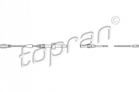 Трос, стоянкова гальмівна система TOPRAN 109 814 (фото 1)