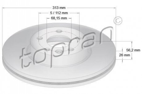 Передний тормозной диск TOPRAN 110 431 (фото 1)