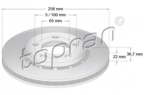 Задний тормозной диск TOPRAN 110 434 (фото 1)