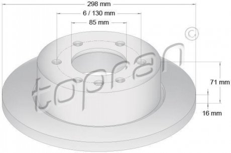 Задний тормозной диск TOPRAN 111 654 (фото 1)