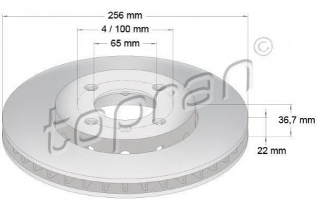 Передний тормозной диск TOPRAN 115 930 (фото 1)