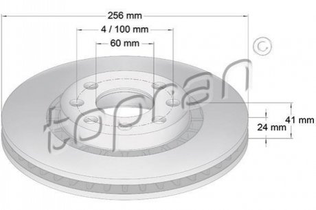 Передний тормозной диск TOPRAN 200 932 (фото 1)