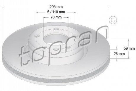 Передний тормозной диск TOPRAN 200 939 (фото 1)
