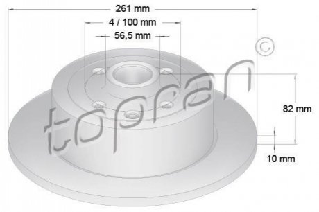 Задний тормозной диск TOPRAN 200 946 (фото 1)