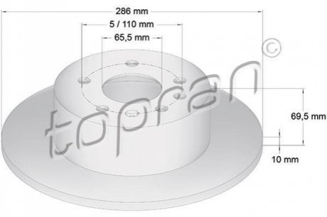 Задній гальмівний диск TOPRAN 200 951 (фото 1)