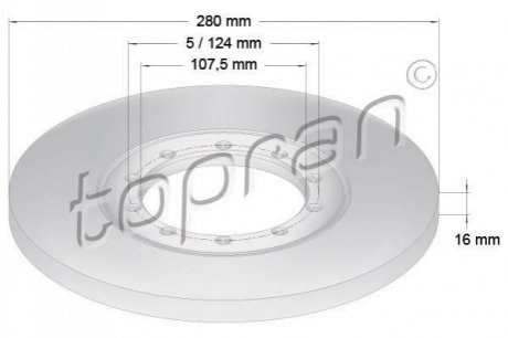 Задній гальмівний диск TOPRAN 303 970