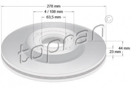 Передний тормозной диск TOPRAN 304 458 (фото 1)