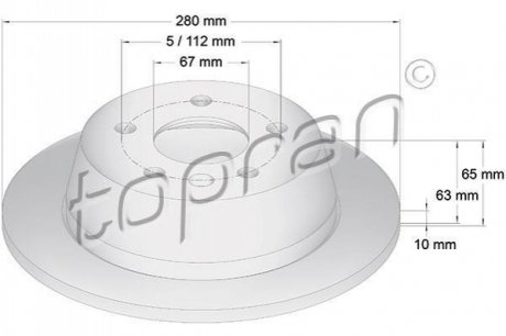 Задний тормозной диск TOPRAN 400 865 (фото 1)