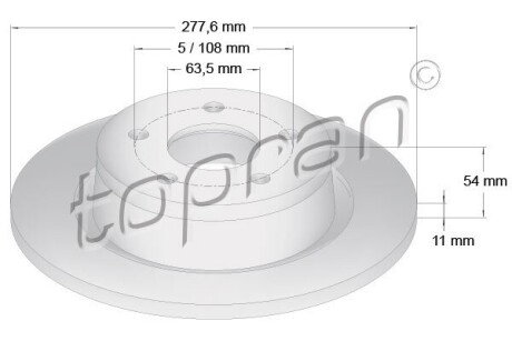 Задний тормозной диск TOPRAN 302 249