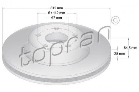 Тормозные диски TOPRAN 401053 (фото 1)