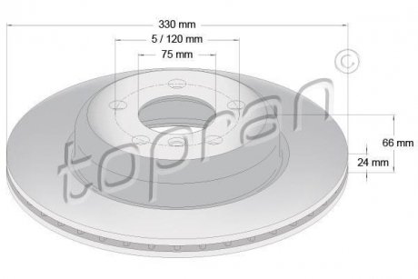 Передний тормозной диск TOPRAN 502 005 (фото 1)