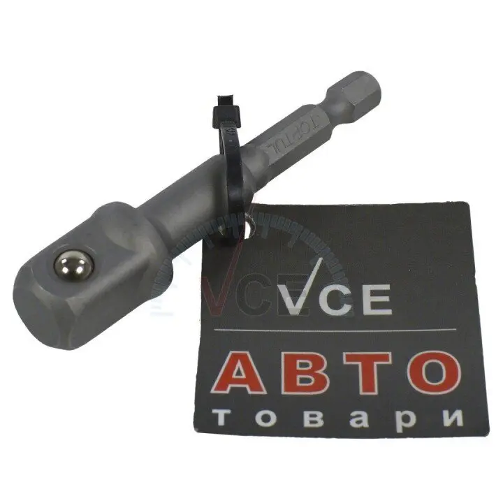 Переходник 1/4&quot;х1/2&quot; l72 (6-гр. под шуруповерт х квадрат) Toptul FPKA0816 (фото 1)