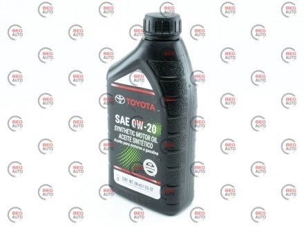 Масло моторное Synthetic Motor Oil 0W20 1л TOYOTA 002790WQTE