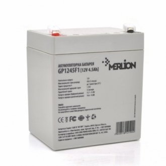 Акумуляторна батарея merlion agm gp1245f1, 12v 4.5ah (90 х 70 х 100 (105)) white q10 Transkompani 12199 (фото 1)