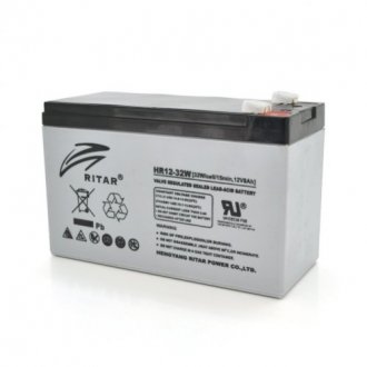 Акумуляторна батарея agm ritar hr1232w, grey case, 12v 8.0ah (151 х 65 х 94 (100) 2.20kg q10 Transkompani 12675