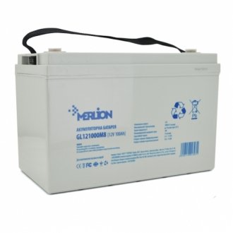 Аккумуляторная батарея merlion gl121000m8 12 v 100 ah (329 x 172 x 218) white q1/36 Transkompani 1303
