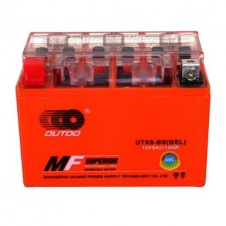 Мотоакумулятор outdo utx9-bs gel, 12v 9 ah (150 х 87 х 105), orange, q8 Transkompani 13049 (фото 1)