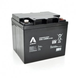 Аккумулятор azbist super gel asgel-12400m6, black case, 12v 40.0ah (196x165x173) q1/96 Transkompani 1365