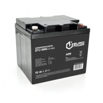 Акумуляторна батарея europower agm ep12-40m6 12v 40ah (196 x 165 x 173) black q1/96 Transkompani 14269