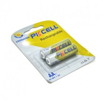 Акумулятор pkcell 1.2v aa 2800mah nimh rechargeable battery, 2 штуки в блістері ціна за блістер, q12 Transkompani 16685