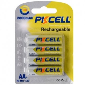 Аккумулятор pkcell 1.2v aa 2800mah nimh rechargeable battery, 4 штуки в блистере цена за блистер, q12 Transkompani 16686 (фото 1)