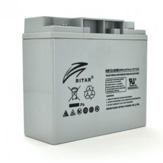 Аккумуляторная батарея agm ritar hr12-60w, grey case, 12v 17.0ah (181 х 77 х 167 (167) 4.80 kg q4 Transkompani 17180