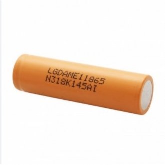 Акумулятор li-ion 18650 lg inr18650 me1 (lgdame11865), 2100mah, 4.2a, 4.2/3.65/2.8v, ціна за шт, orange Transkompani 17365