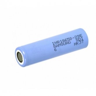 Аккумулятор li-ion 18650 samsung inr18650-29e(sdi-6), 2900mah, 8.25a, 4.2/3.65/2.5v, blue, 2 шт в упаковке, цена за 1 шт Transkompani 17370