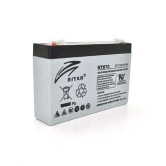 Акумуляторна батарея agm ritar rt670, 6v 7.0ah (151х34х94 (100)) q20 Transkompani 18214