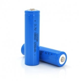 Аккумулятор 18650 li-ion vipow icr18650 tiptop, 1200mah, 3.7v, blue q50/500 Transkompani 18667