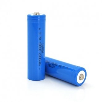 Аккумулятор 18650 li-ion vipow icr18650 tiptop, 2000mah, 3.7v, blue q50/500 Transkompani 18670