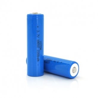Аккумулятор 18650 li-ion vipow icr18650 tiptop, 2200mah, 3.7v, blue q50/500 Transkompani 18671 (фото 1)
