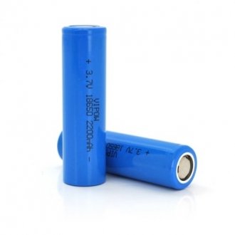 Аккумулятор 18650 li-ion vipow icr18650 flattop, 2200mah, 3.7v, blue Transkompani 18751 (фото 1)