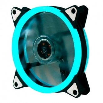 Кулер корпусный 12025 dc sleeve fan 4pin - 120*120*25мм, 12v, 1100об/мин, ice-blue, двухсторонний Transkompani 21123 (фото 1)