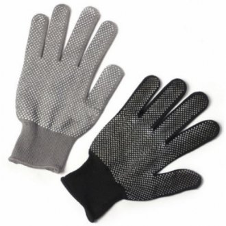 Нейлонові рукавички з пвх 12 пар в упак.(720 пар в мішку) ціна за упак. Transkompani 21169